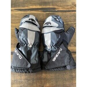 Dakine Kids Scrambler Mittens Raccoon Print Toddler M  2 - 3 Years Black Gray